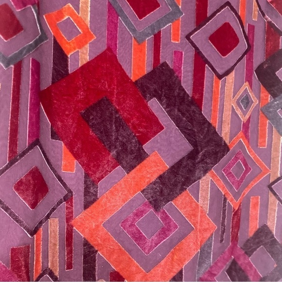 Steve Madden plum cranberry velvet geometric sleeveless shift dress small 6 - Picture 3 of 8